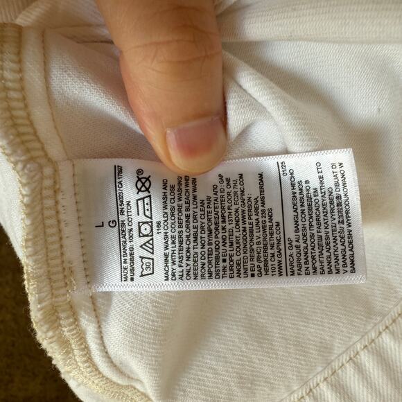 GAP Flutter Sleeve Button Down Mini Denim Dress in White Large - Picture 8 of 9